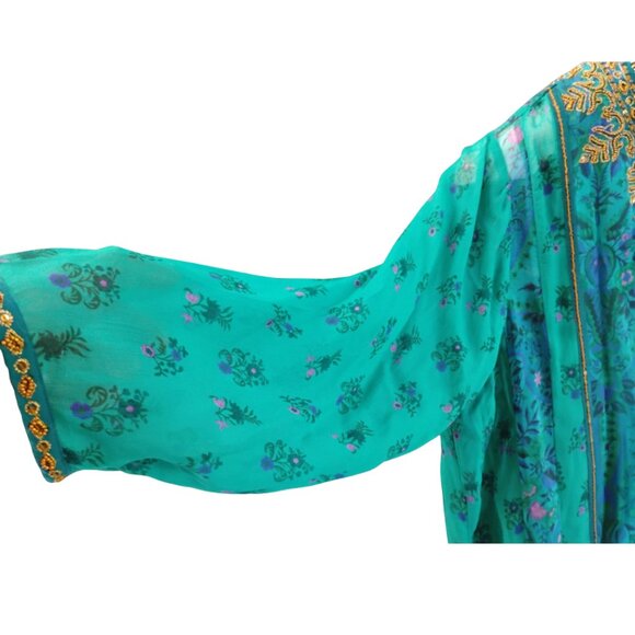 NEW Soft Surroundings Bronte Tunic & Tank Meridian Blue Beaded Plus 2X - Picture 7 of 8